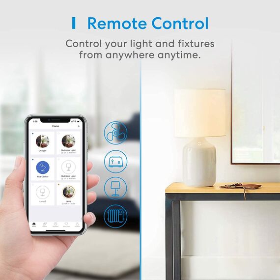 meross WLAN Steckdose, Smart Plug kompatibel mit Alexa, Apple HomeKit, Google Assistant und SmartThings, Timer und Fernbedienung (1)