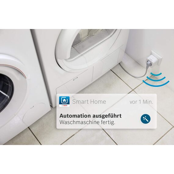 Bosch Smart Home Zwischenstecker kompakt, smarte Steckdose mit App-Funktion, Funksignal-Verstärkung, kompatibel mit Alexa, Google Home und HomeKit