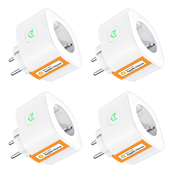 Refoss Smart Steckdose 16A, WiFi Smart Steckdose, kompatibel mit Apple HomeKit, Alexa und Google Assistant, Timer-Funktion, Sprachsteuerung, 3840W, 2,4 GHz, kein Hub erforderlich, 4 Stück, Weiß
