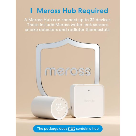 Meross Matter Heizkörperthermostat WLAN Heizungsthermostat benötigt extra Hub Smart Thermostat Funk Thermostatkopf Kompatibel mit HomeKit, Alexa, Home Assistant und Google Assistant 2pcs
