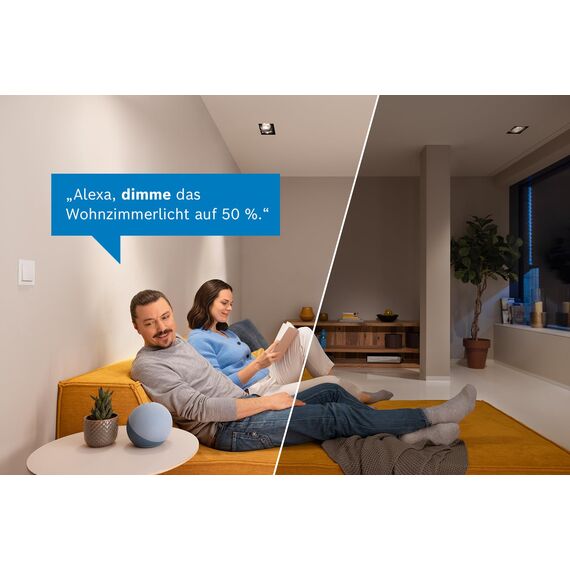 Bosch Smart Home Dimmer Schalter, Aktor zur smarten Steuerung von dimmbarer Beleuchtung, kompatibel mit Amazon Alexa, Google Assistant und Apple HomeKit
