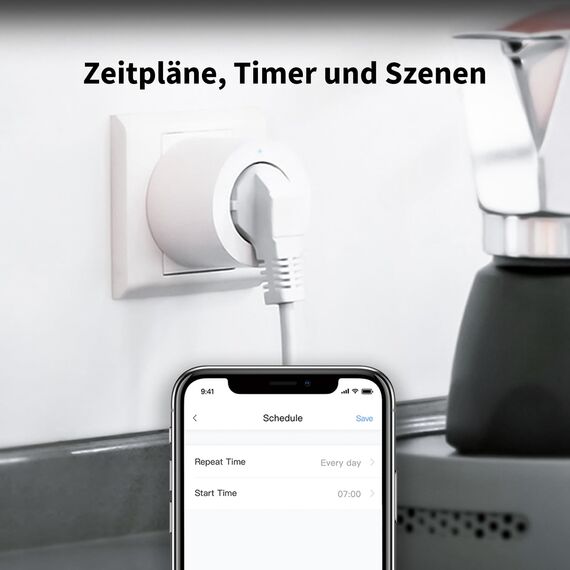 Aqara Zigbee Steckdose, Erfordert Aqara Hub, Smarte Steckdose mit Strommessung, Programmierung, Timer-Modus und Sprachsteuerung, Funktioniert mit HomeKit, Alexa, Google Assistant und SmartThings