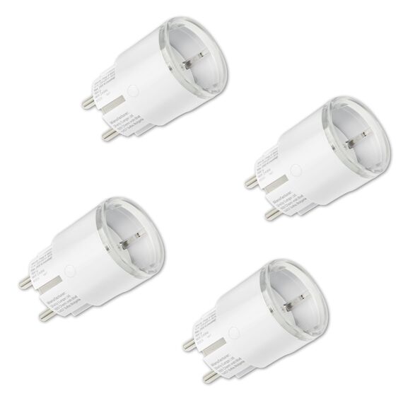 Shelly Plug S Gen3 Weiß - WLAN Smarte Steckdose, Leistungsmessung, 12A, 2500W, Zeitschaltuhr, Matter-Zertifiziert Stecker, Heizung & Kühlung, Alexa & Google, Kein Hub Erforderlich (4 Stück)