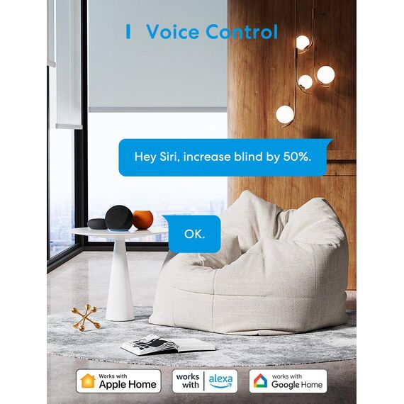 Meross Matter Smart Rolladenschalter WLAN 55x55mm, Smart Home Rolladensteuerung | Jalousieschalter, kompatibel mit Apple HomeKit, Alexa und Google Home(NEUTRALKABEL ERFORDERLICH)