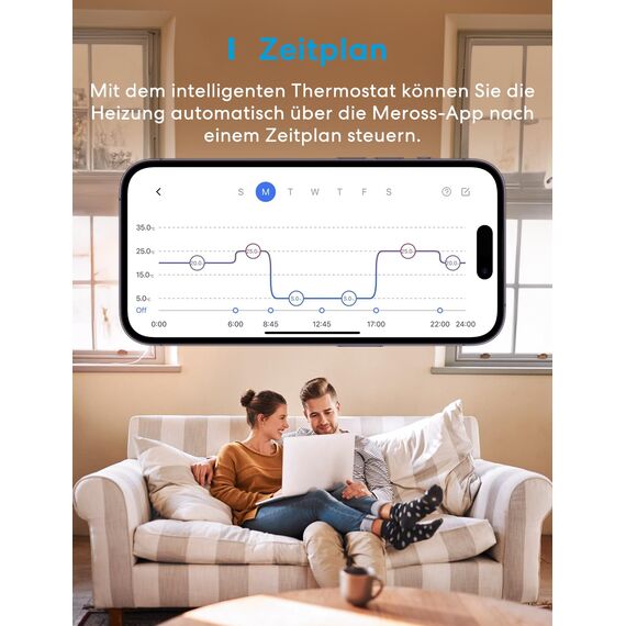 Smart Thermostat Boiler WLAN Heizungsthermostat Digital WiFi Raumthermostat Intelligente Wandthermostat Fußbodenheizungsthermostat für HomeKit, Siri, Google, Alexa Sprachfehl, Fernsteuerung, LED