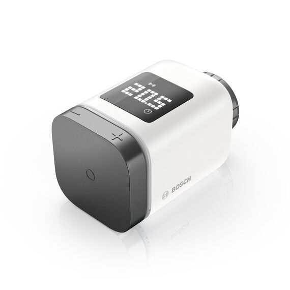 Bosch Smart Home Heizkörperthermostat II [+M], smartes Thermostat, Flexible Nutzung im Bosch Smart Home System oder herstellerübergreifend in Matter, anthrazit Systemen