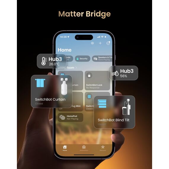 SwitchBot Hub 3, Smart Home Hub mit Matter Support, Smart IR Bluetooth-Fernsteuerung, WLAN-Thermometer und Hygrometer (unterstützt 2,4 GHz), Kompatibel mit Alexa, HomeKit, Google Home, IFTTT
