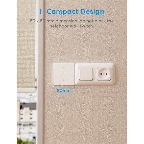 meross WLAN Rolladenschalter funktioniert mit Homekit, Alexa Rolladen, Smart Jalousien Schalter benötigt Nullleiter, Zeitschaltuhr und Sprachsteuerung, kompatibel mit Siri, Alexa, Google Assistant