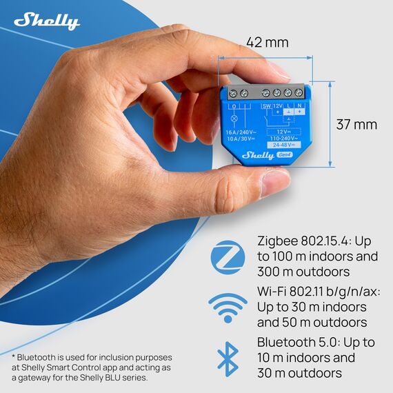 Shelly 1 Gen4 - WLAN Smart Relais Schalter, Potentialfreier Kontakt, 1 Kanal, 16A, Lichtschalter, Garagentoröffner, Smart Home, Zeitschaltuhr, Alexa & Google, Matter, Kein Hub Erforderlich (4 Stück)