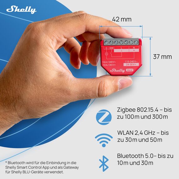Shelly 1PM Gen4 - WLAN Smart Relais Schalter, Strommessung, Stromzähler, 1 Kanal, 16A, Lichtschalter, Heizung, Smart Home, Zeitschaltuhr, Alexa & Google, Matter, Kein Hub Erforderlich (4 Stück)