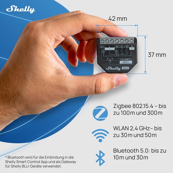 Shelly 2PM Gen4 - WLAN Smart Relais Schalter, Rolladenschalter, Stromzähler, 2 Kanäle, 16A, Lichtschalter, Smart Home, Zeitschaltuhr, Alexa, Google & HomeKit, Matter, Kein Hub Erforderlich