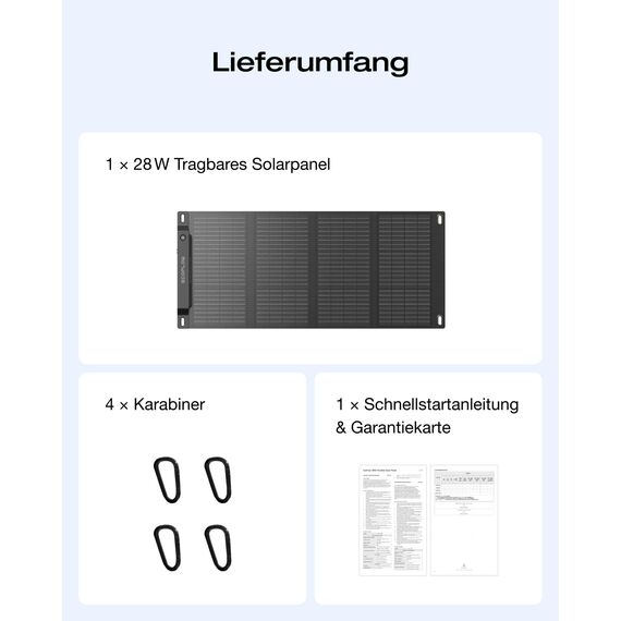 ECOFLOW 28W Tragbares Solarpanel für Rucksack mit Solar-Winkelführung, 20W USB-C, 18W USB-A Schnellladung für Smartphone&Powerbank, IP68 Wetterfest, faltbares Solarmodul für Outdoor, Camping, Wandern