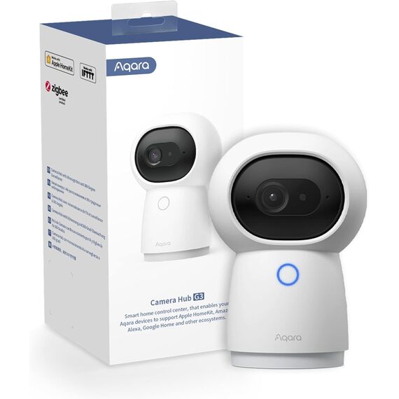 Aqara 2K Sicherheitstür-Kamera Hub G3, AI Gesichts- und Gestenerkennung, 360° Betrachtungswinkel durch Schwenken und Neigen, Funktioniert mit HomeKit Secure Video, Alexa, Google-Assistant, IFTTT