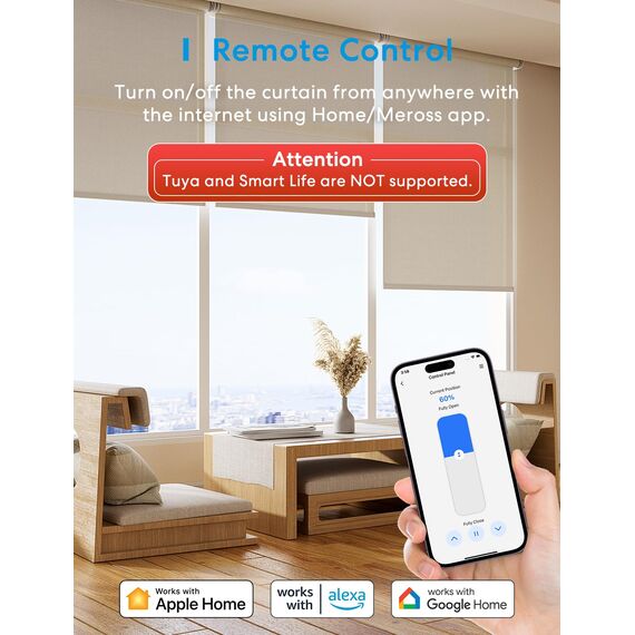 Meross Matter Smart Rolladenschalter WLAN 55x55mm, Smart Home Rolladensteuerung | Jalousieschalter, kompatibel mit Apple HomeKit, Alexa und Google Home(NEUTRALKABEL ERFORDERLICH)