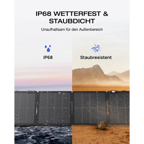 ECOFLOW 110W Solarpanels Faltbar Solarmodul für Delta & RIVER Serie tragbare Powerstation, Bifaziales Design mit bis zu 25% Effizienz, N-Typ-Solaranlage für Outdoor Garten Balkon Wohnwagen Camping