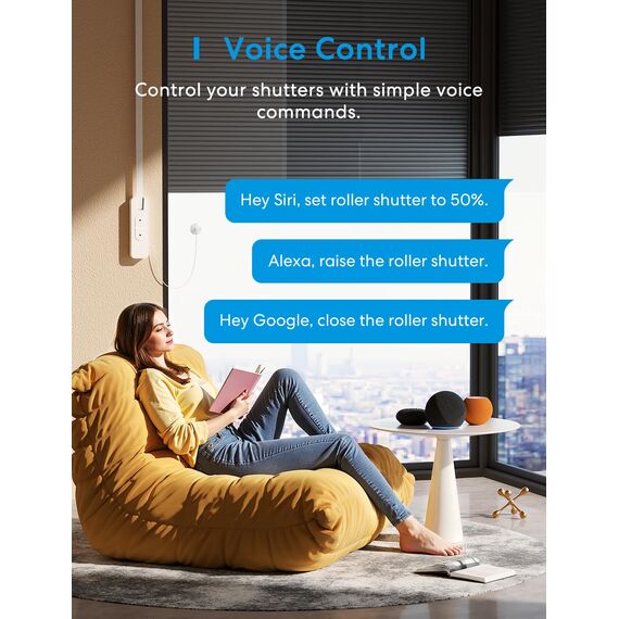 Meross Matter Rolladen Gurtwickler Elektrisch Unterputz (max. 45 kg, 6 m²), Smart Home Rolladenantrieb mit Zeitautomatik und Sprachsteuerung, kompatibel mit Apple HomeKit, Alexa, Google Home