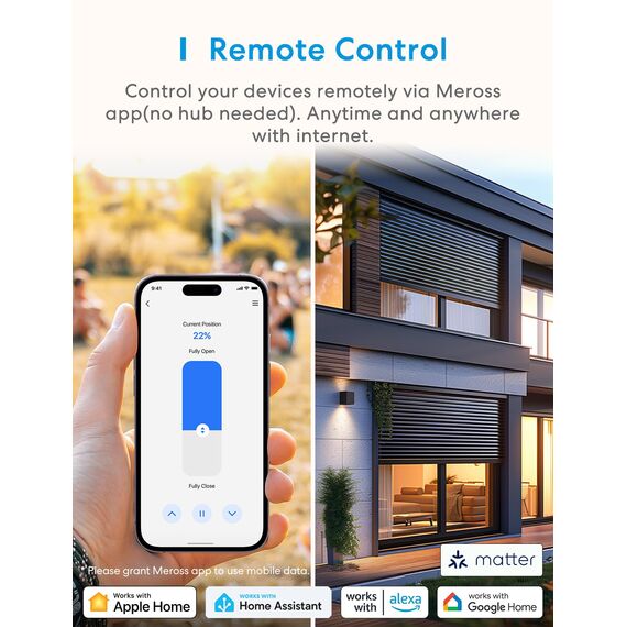 meross Matter Rolladenschalter Smart 80x80mm, WLAN Rolladen Schalter mit Zeitschaltuhr für Rollläden, Jalousien, Markisen, kompatibel mit Alexa，Apple HomeKit und Google Home, 4pcs