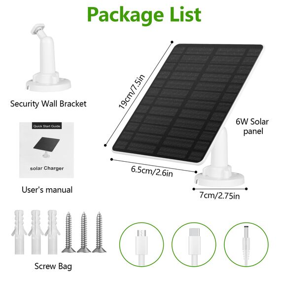 2PCS Solarpanel für Eufy Kamera,GuKKK 6W Kamera Solarpanel Kompatibel,Kontinuierliche Stromversorgung,IP65 wasserdicht Solarpanel für Security euf-Cam,2C/2C Pro,2/2Pro,E20/E40 Kamera-Aufladung