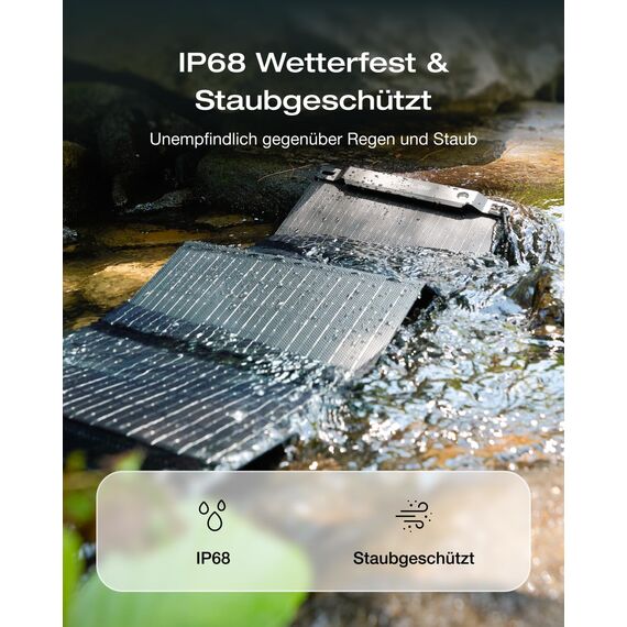 ECOFLOW 28W Tragbares Solarpanel für Rucksack mit Solar-Winkelführung, 20W USB-C, 18W USB-A Schnellladung für Smartphone&Powerbank, IP68 Wetterfest, faltbares Solarmodul für Outdoor, Camping, Wandern