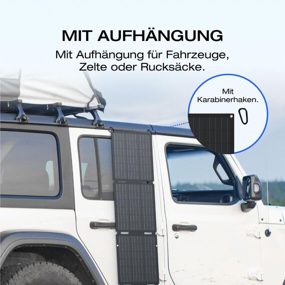 EF ECOFLOW 60 W Tragbares und klappbares Solarpanel, 25% hocheffiziente n-Typ-Solarzellen, wasser- und staubdicht gemäß IP65, geeignet für Camping, Rucksäcke, SUVs und Minivans
