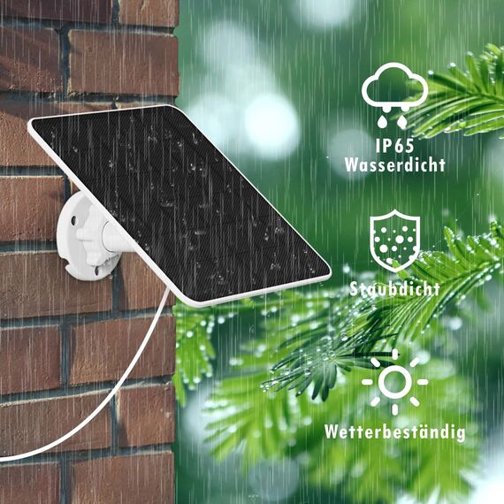 YCTechLife 6W Solarpanel für Akku Überwachungskamera Aussen, USB Solarmodul Kompatibel mit Wiederaufladbaren Batterie Betriebene Kamera, Solarmodul mit 9,8ft Ladekabel, High efficiency