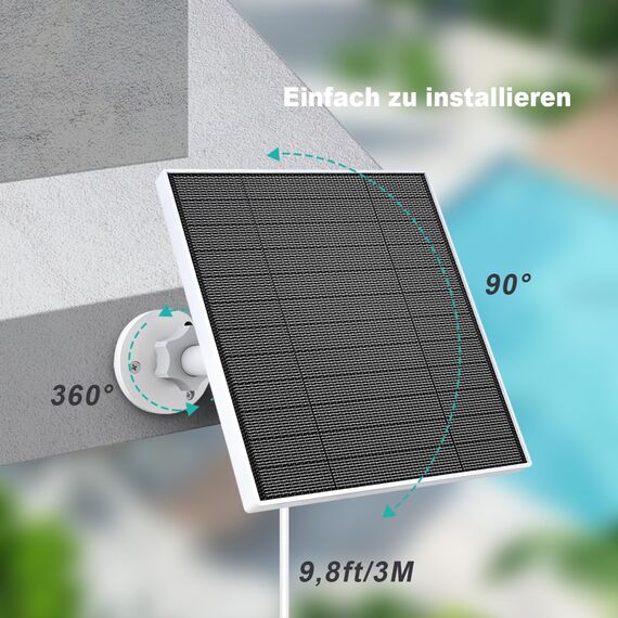 Solarpanel für Eufy Kamera, 5W Solarmodul für Eufy Kamera kompatibel mit Eufycam 3/3C/2/2 Pro/2C/2C Pro/E/E20/E40/L20/L40, Solarpanel für überwachungskamera Eufy mit USB-C Anschluss, Micro USB Adapter