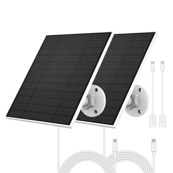 Solarpanel für Eufy Kamera, 5W Solarmodul für Eufy Kamera kompatibel mit Eufycam 3/3C/2/2 Pro/2C/2C Pro/E/E20/E40/L20/L40, Solarpanel für überwachungskamera Eufy mit USB-C Anschluss, Micro USB Adapter