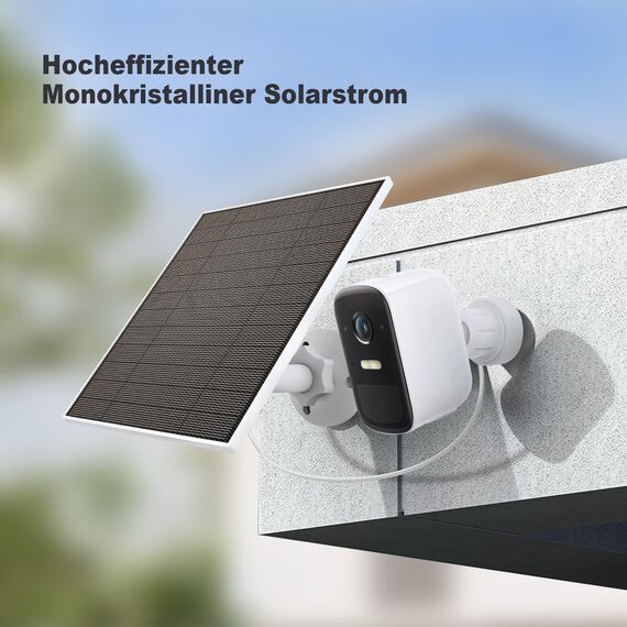 Solarpanel für Eufy Kamera, 5W Solarmodul für Eufy Kamera kompatibel mit Eufycam 3/3C/2/2 Pro/2C/2C Pro/E/E20/E40/L20/L40, Solarpanel für überwachungskamera Eufy mit USB-C Anschluss, Micro USB Adapter