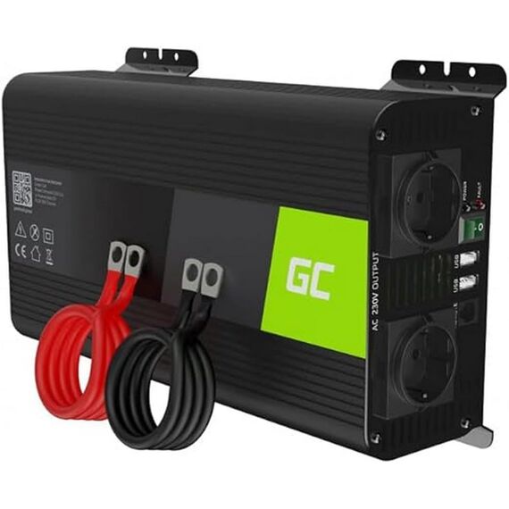 Green Cell PRO 1000W/2000W 12V auf 230V Reiner Sinus Volt kfz Spannungswandler Wechselrichter Konverter Pure Sine Wave Power Solar Inverter DC AC Umwandler Stromwandler Wohnwagen Auto Autoladegerät