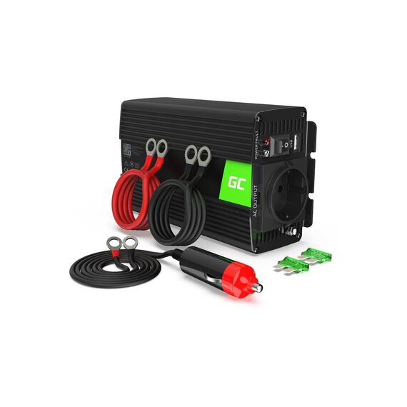 Green Cell® 500W/1000W 12V auf 230V Reiner Sinus Volt kfz Spannungswandler Wechselrichter Konverter Pure Sine Wave Power Solar Inverter DC AC Umwandler Stromwandler Zigarettenanzünder Steckdose