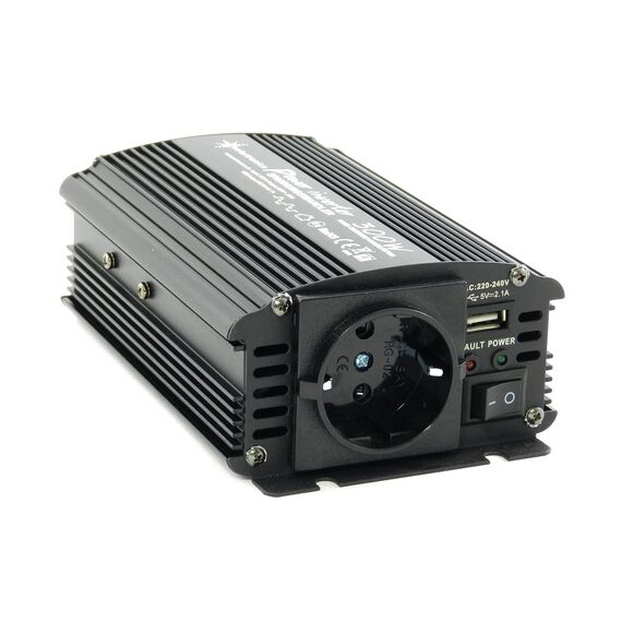 SOLARTRONICS Spannungswandler NM300 12V 300 Watt SCHWARZ - 600 Watt Spitzenleistung - Wechselrichter 12v auf 230v - Blei- oder AGM-Batterie kompatibel - mit Schuko- & USB Anschluss