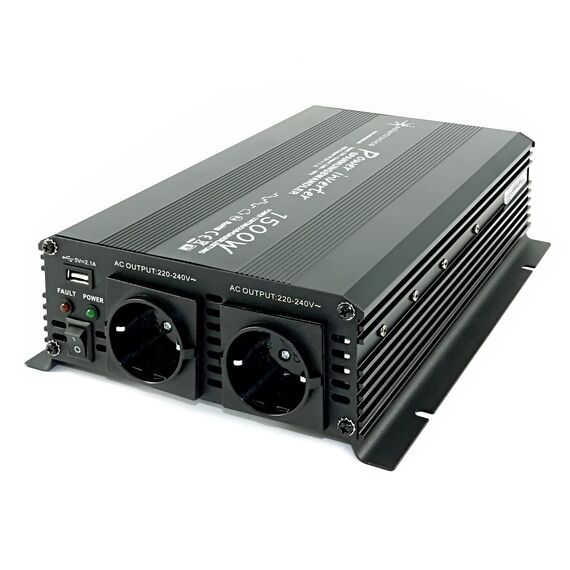 SOLARTRONICS Spannungswandler NM1500 12V 1500 Watt SCHWARZ - 3000 Watt Spitzenleistung - Wechselrichter 12v auf 230v - Blei- oder AGM-Batterie kompatibel - mit Schuko- & USB Anschluss