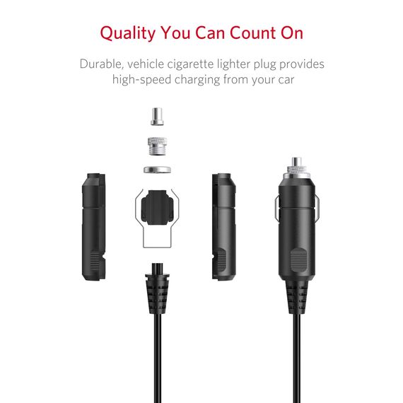BESTEK Kfz-Ladegerät 12/24 V 150 W, 2 Zigarettenanzünder-Steckdosen & 2 USB-Anschlüsse, Kfz-Ladegerät für iPhone XS Max/iPhone X/8, iPad, Tablet, Smartphone (rot)