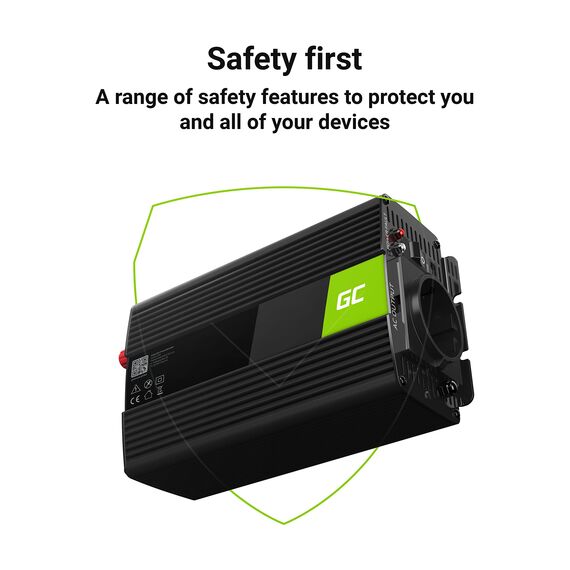 Green Cell 500W/1000W 24V auf 230V Sine Wave Volt kfz Spannungswandler Wechselrichter Power Solar Inverter DC AC Umwandler Stromwandler Wohnwagen Auto Modifizierte Sinus Zigarettenanzünder Steckdose
