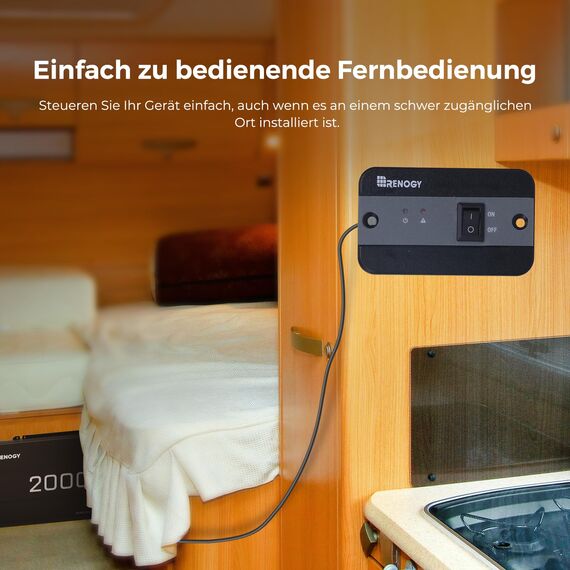 Renogy 2000W/4000W 12V auf 230V Reiner Sinus Wechselrichter mit Netzvorrangschaltung Spannungswandler mit 2 Europäische Steckdose für Haushaltsgeräten