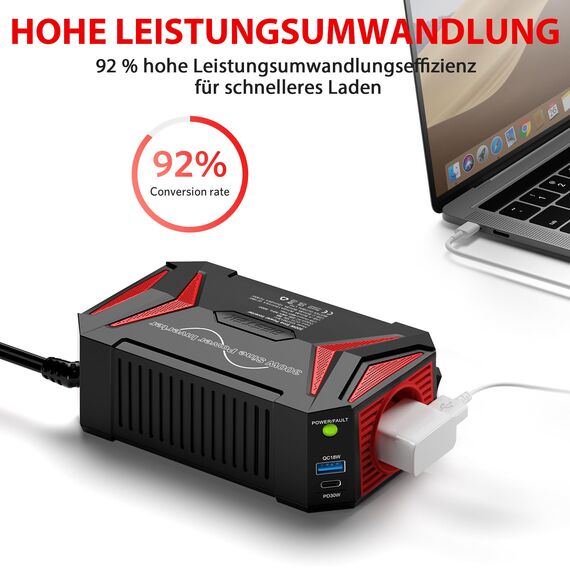 Reiner Sinus wechselrichter 12v auf 230v/BESTEK 300W stromwandler 12 auf 230/steckdose Auto Adapter/Auto wechselrichter,Inverter,inkl. Kfz Zigarettenanzünder Stecker