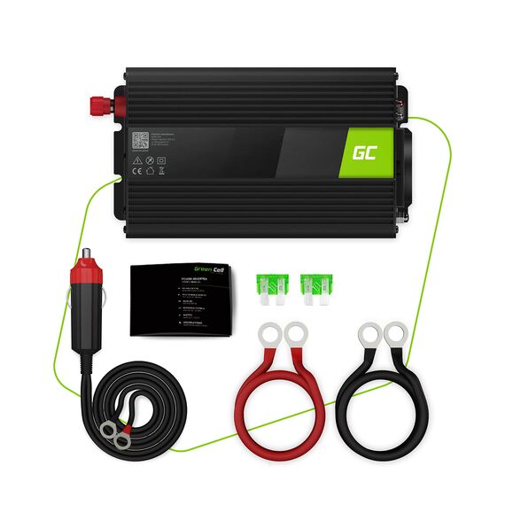 Green Cell® 500W/1000W 24V auf 230V Reiner Sinus Volt kfz Spannungswandler Wechselrichter Konverter Pure Sine Wave Power Solar Inverter DC AC Umwandler Stromwandler Zigarettenanzünder Steckdose