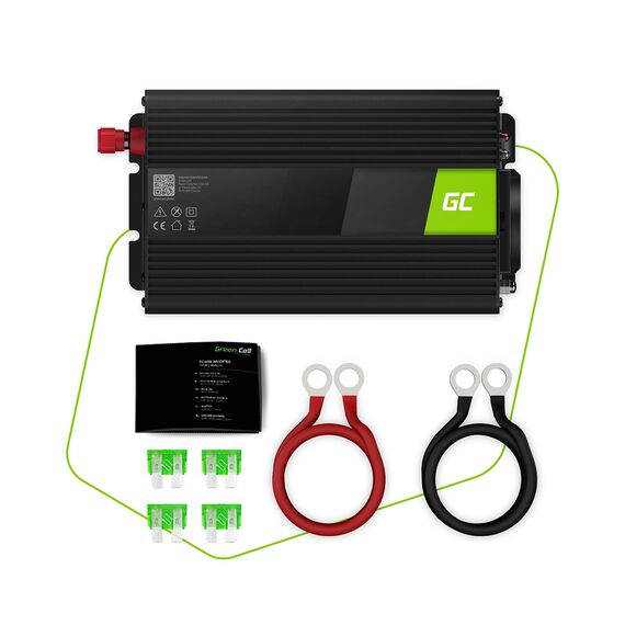 Green Cell® 1000W/2000W 24V auf 230V Volt kfz Spannungswandler Wechselrichter Power Solar Inverter DC AC Umwandler Stromwandler Fahrzeuge Wohnwagen Auto Modifizierte Sinus Sine Wave Autoladegerät