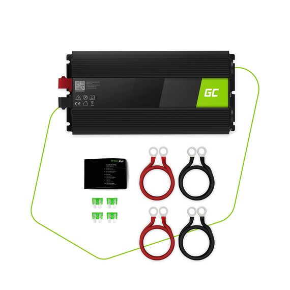 Green Cell® 1500W/3000W 12V auf 230V Volt kfz Spannungswandler Wechselrichter Power Solar Inverter DC AC Umwandler Stromwandler Fahrzeuge Wohnwagen Auto Modifizierte Sinus Sine Wave Autoladegerät