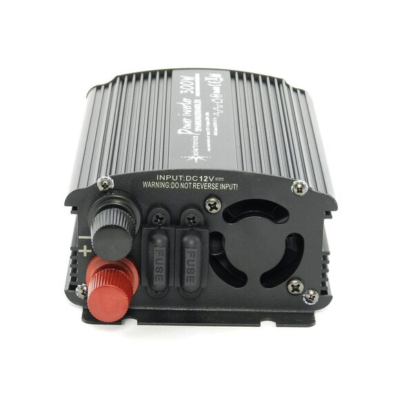 SOLARTRONICS Spannungswandler NM300 12V 300 Watt SCHWARZ - 600 Watt Spitzenleistung - Wechselrichter 12v auf 230v - Blei- oder AGM-Batterie kompatibel - mit Schuko- & USB Anschluss