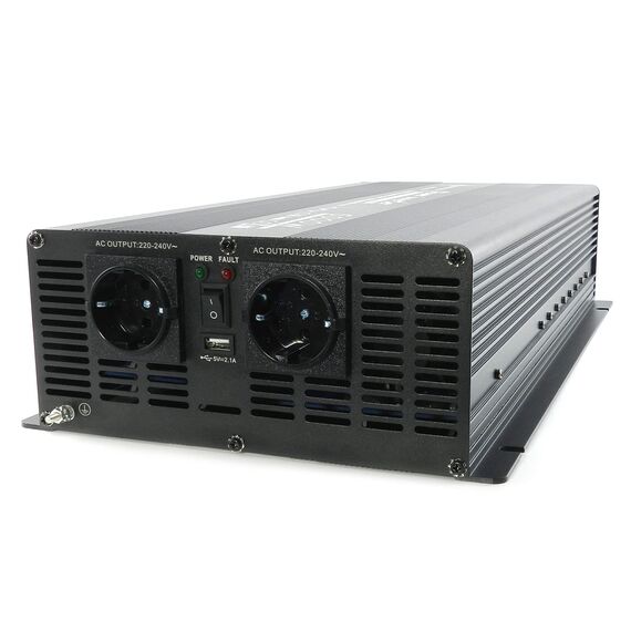 SOLARTRONICS Spannungswandler NM5000 12V 5000 Watt SCHWARZ - 10000 Watt Spitzenleistung - Wechselrichter 12 auf 230v - Blei- oder AGM-Batterie kompatibel - mit Schuko- & USB Anschluss