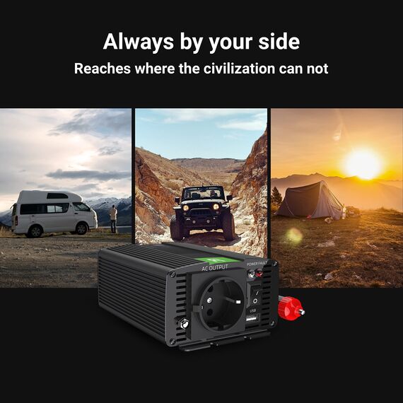 Green Cell® 150W/300W 12V auf 230V Sine Wave Volt kfz Spannungswandler Wechselrichter Power Solar Inverter DC AC Umwandler Stromwandler Wohnwagen Auto Modifizierte Sinus Zigarettenanzünder Steckdose