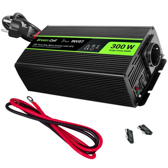 Green Cell 300W/600W DC 12V auf AC 230V Reiner Sinus Spannungwandler USV UPS Wechselrichter Stromwandler Power Bypass Solar Inverter DC AC zur Versorgung von Pumpen in Zentralheizungsöfen Öfen