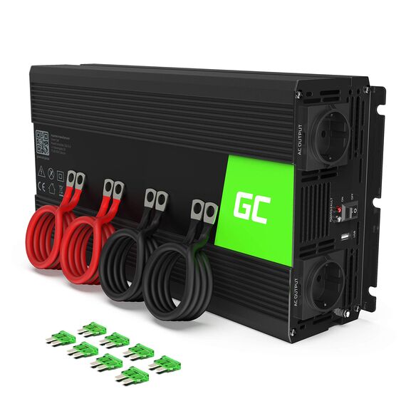 Green Cell® 3000W/6000W 12V auf 230V Reiner Sinus Volt kfz Spannungswandler Wechselrichter Konverter Pure Sine Wave Power Solar Inverter DC AC Umwandler Stromwandler Wohnwagen Auto Autoladegerät