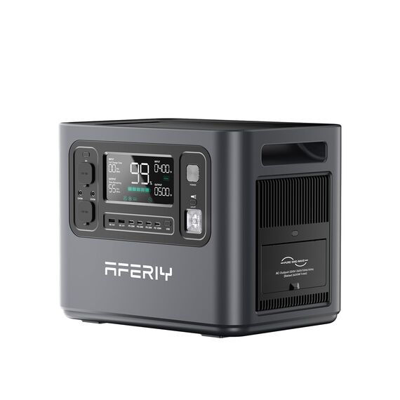 AFERIY Solar Generator 2400W mit 200W Solarmodule, 2048Wh Tragbare Powerstation, LiFePO4 Batterie, 220V-240V, Faltbar Solarpanel USB, IP65,für Camping, Reise, Stromausfälle