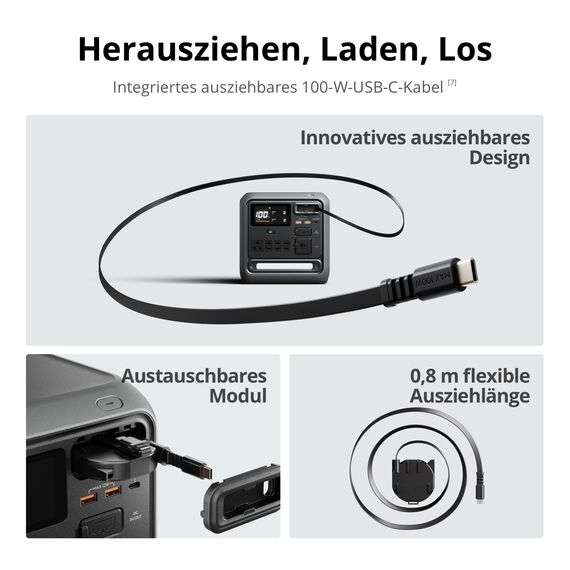 DJI Power 1000 Tragbare Powerstation 1024Wh, 2200W Solar Generator, LiFePO4 Akku, 4-in-1 Schnellladung Power Station, 23db Ultra-Leise, Notstromaggregat für Zuhause, Generator für Camping/Wohnmobile