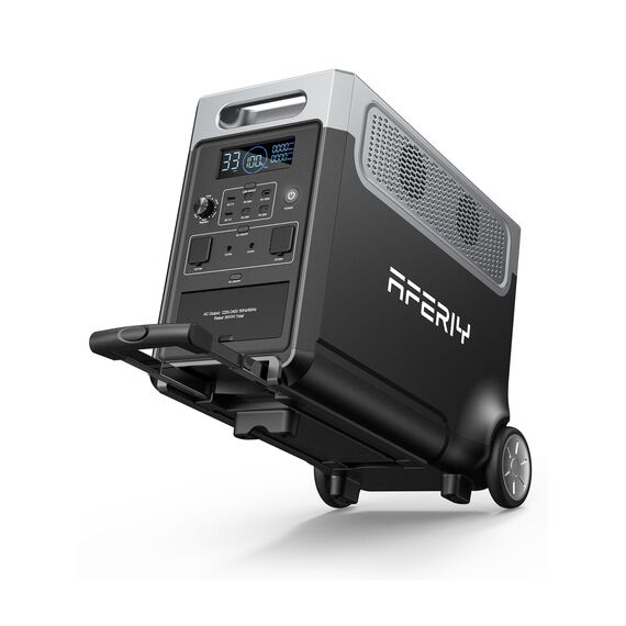 AFERIY 3600W Solargenerator, 3840Wh LiFePO4 Tragbare Powerstation mit USV, 3x230V AC Ausgang 3600W (7200W Peak), Stormerzeuger 2200W Schnelles Stromspeicher Aufladen für Reise, Outdoor-Camping