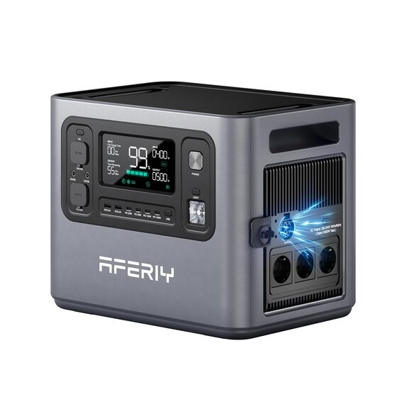 AFERIY 2800W Tragbare Powerstation, 2048Wh LiFePO4 In 1Std Schnellladbar, 13 Ausgänge, Reine Sinuswelle 230V, USV, Erweiterbar Auf 4096Wh, Solar-Generator Für Camping/Home-Office