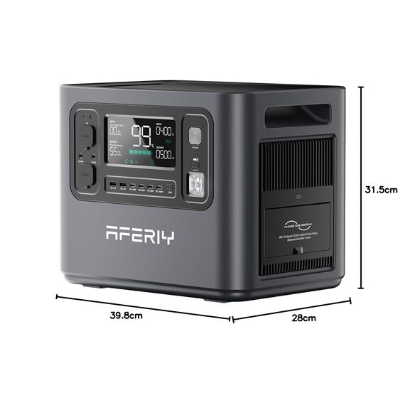 AFERIY 2400W Tragbare Powerstation, 2048Wh LiFePO4 Batterie, 1,5 Stunde Schnellladung, 13 Anschlüsse, Sinuswellen 230V, USV, Mobile Stromversorgung für Outdoors Camping, 7 Jahre Garantie