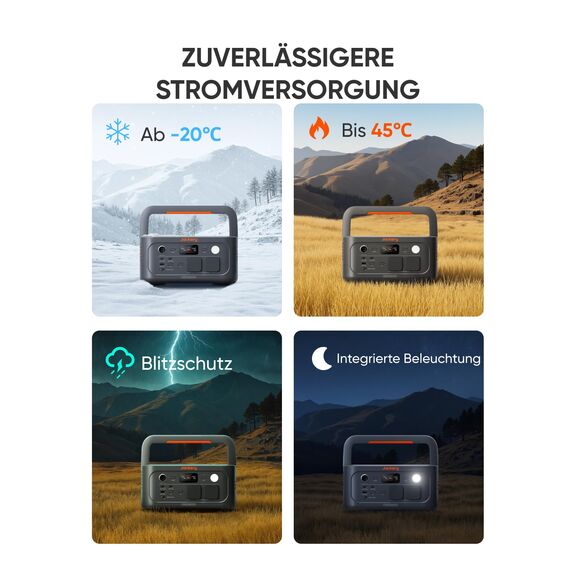 Jackery E500 V2 mit 100W Solarpanel, 513 Wh Tragbare Powerstation & Solargenerator mit 5M Verlängerungskabel für Camping, Wohnmobil & Notfälle, LiFePO4 Akku, 0-80% in nur 52 Minuten